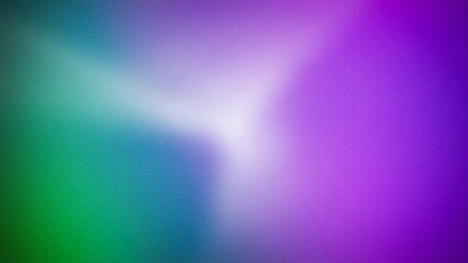 A vibrant 4K gradient background featuring a dynamic blend of green, purple, and white with a smooth, grainy texture. Ideal for eye-catching wallpapers, banners, and creative backdrops