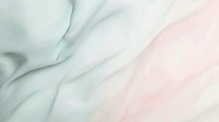 Fototapeta premium Smooth elegant green and pink fabric flowing creating waves and folds, suitable for use as a background for your design