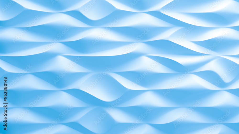 Wall mural Abstract light blue wavy geometry background white background