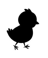black silhouette of a little chick isolated on white © lacrimoza
