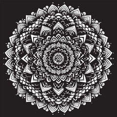  Vector of a mandala with radiating sun patterns .eps