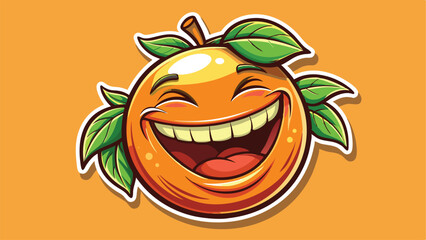 laughing orange cartoon design, illustration, vector