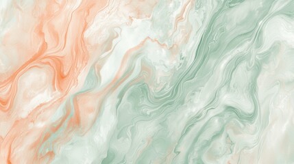 Liquid acrylic paint flowing and mixing together creating an elegant and modern marbled pattern, suitable for backgrounds and decorative surfaces