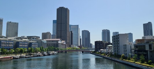 downtown city skyline Tokyo