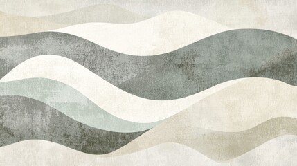 Abstract background with a dynamic composition of wavy lines in shades of green, gray, and white, creating a sense of movement and depth