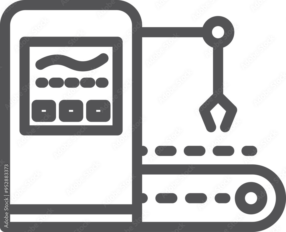 Wall mural automated production line icon. industrial factory machinery