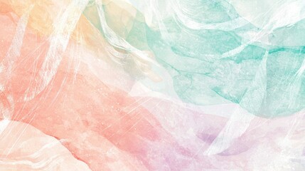 Fototapeta premium Abstract background in pastel colors with a textured watercolor paper effect and flowing white brush strokes. Perfect for a design element or background