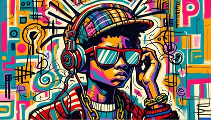 Obraz premium Vibraciones Urbanas: Ritmo y Arte