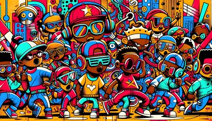 Obraz premium Vibraciones Urbanas: Ritmo y Arte