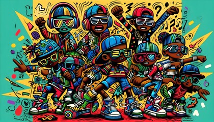 Obraz premium Vibraciones Urbanas: Ritmo y Arte