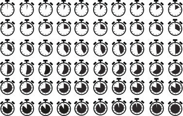 Stopwatch with one-second intervals