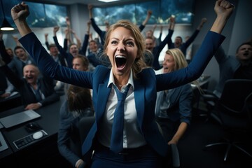 Celebrating teamwork - joy of achieving goals, accomplishing tasks with team, success of collaboration, business achievements, employee appreciation day, honoring hard work and fostering work culture.