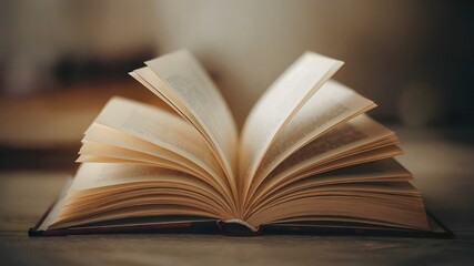 old book open in table 
