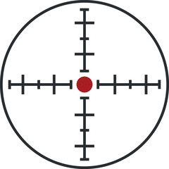 Shooting aim. Sniper crosshair target line icon