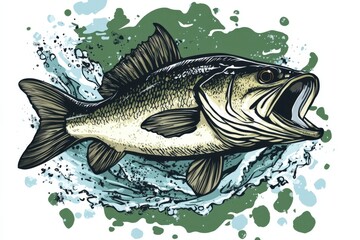 A fish is swimming in the water with its mouth open, generative ai image