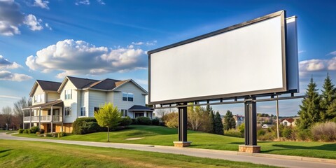 Customizable advertising billboard for showcasing ads in a suburban setting , mockup, presentation, outdoor