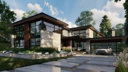 Modern house exterior design