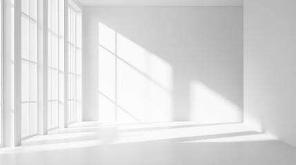 Fototapeta premium Minimalist Abstract Empty White Room for product presentation -