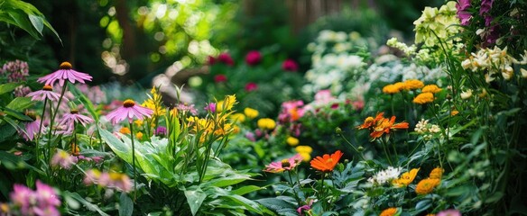 Colorful Wildflowers in a Lush Garden