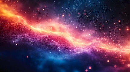 Luminous nebula with swirling clouds and mystical light waves background