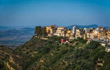 Obraz premium Homes on the slopes of Etna - Centuripe, Enna. June 2023