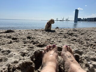 feet on the beach