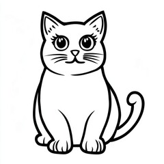 Delightful and simple cat coloring page for toddlers to explore creativity and enjoy playful moments while coloring at home anytime