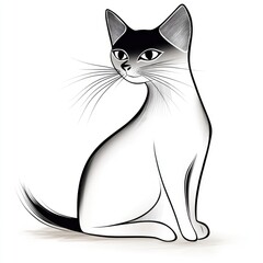 Delightful simple cat coloring page inviting creativity for young children gathered around in an art session at home for a fun afternoon activity