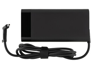 Laptop power adapter, on white background in insulation
