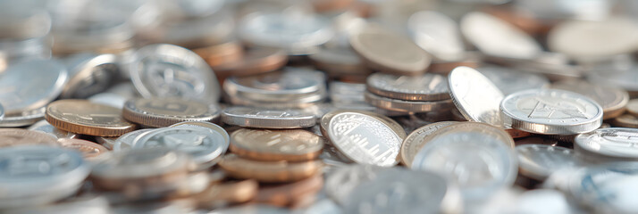 Money in Coins | Stack of Loose Change Representing Savings and Financial Planning