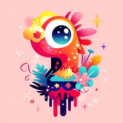 Obraz premium Fantasy Creature Illustration with Vivid Colors