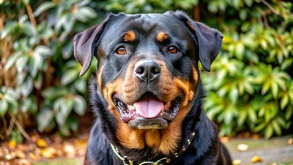 Obraz premium Adorable Devoted Purebred Rottweiler