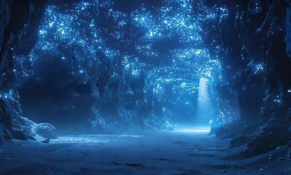Cave of Bioluminescent Glow Worms
