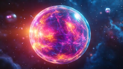 Fototapeta premium A Glowing Sphere of Energy in Space