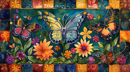 A Symphony of Colors: Butterflies and Blooms Amidst Talaveras Enchanting Embrace