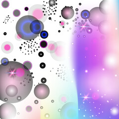 Unicorn Invitation. Purple Fairy Hologram. Princess Background. Holographic Fantasy Invite. Pink Galaxy Pattern. Blue Sparkles Gradient. Magic Backdrop. Stars Unicorn Invitation.