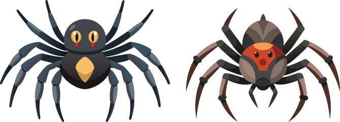 Spider Animal flat vector illustration on white background. 