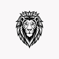 Obraz premium Majestic Lion Head in Vector Logo Style - Bold and Iconic Design