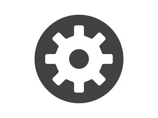 円型シンプル歯車設定アイコンA：角丸8歯灰色