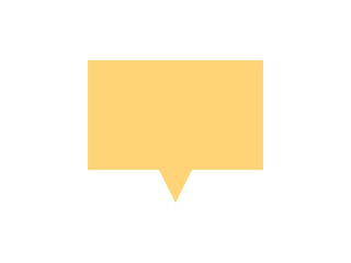 ミニマルな長方形吹き出しA：カクカク下中央黄色