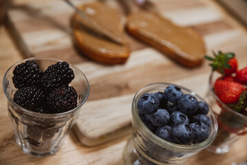 Breakfast Toast, Avocado, Berry, Banana Toast at Cafe Coffee Shop