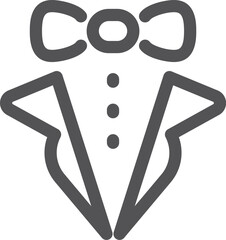 Bow and tuxedo line icon. Elegant male gentleman