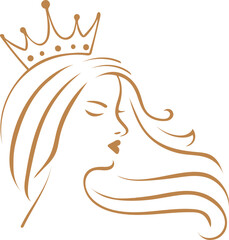 women line art luxury flower beauty skin care logo design	