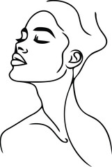 women line art luxury flower beauty skin care logo design	