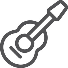 Guitar line icon. Acoustic string instrument symbol