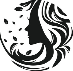 women line art luxury flower beauty skin care logo design	