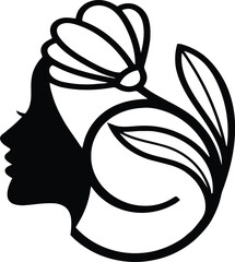 women line art luxury flower beauty skin care logo design	