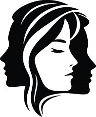 women line art luxury flower beauty skin care logo design	