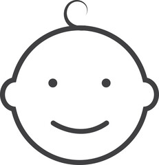 Smiling baby line icon. Kid head symbol