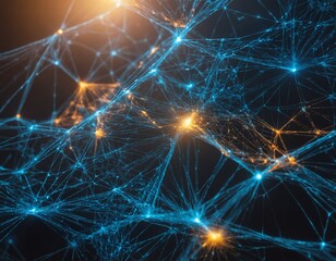 Fototapeta premium abstract network of glowing dots in space